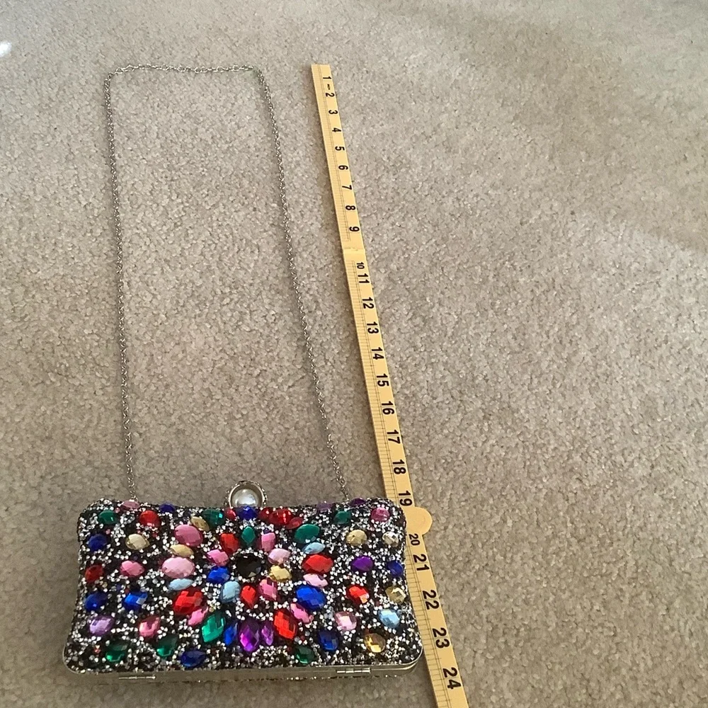 Multicolor Embellished Clutch